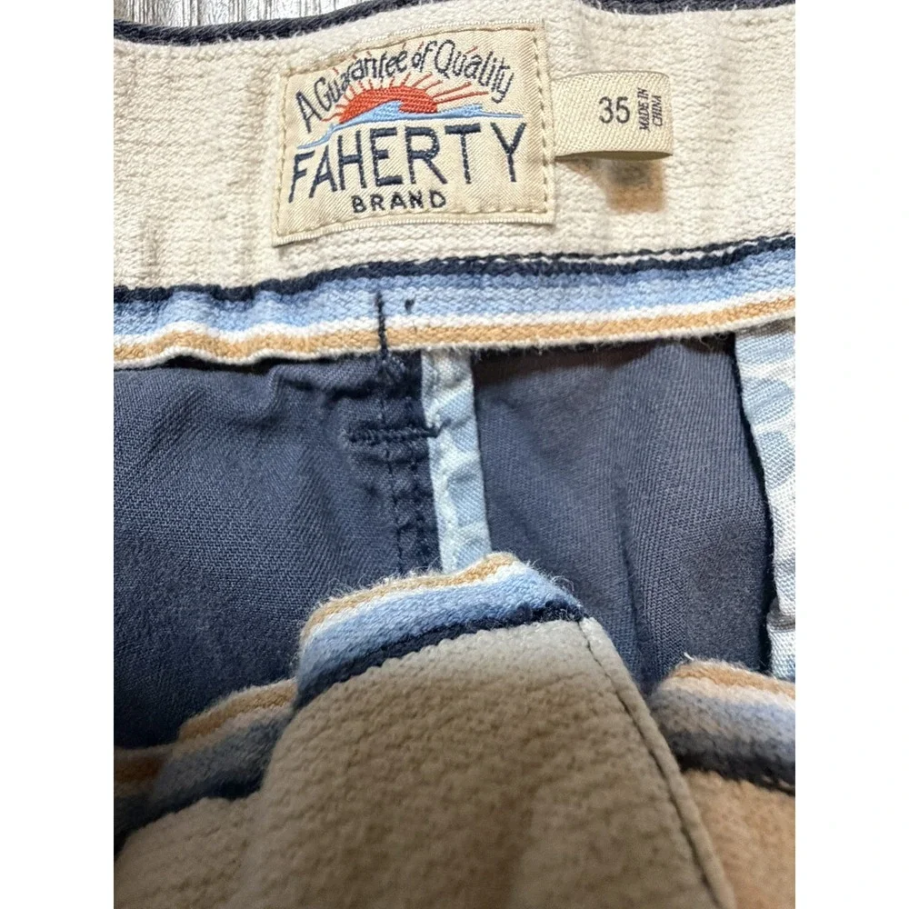Faherty Brand Men's Size 35 Blue Chino Shorts Casual Coastal 7.5